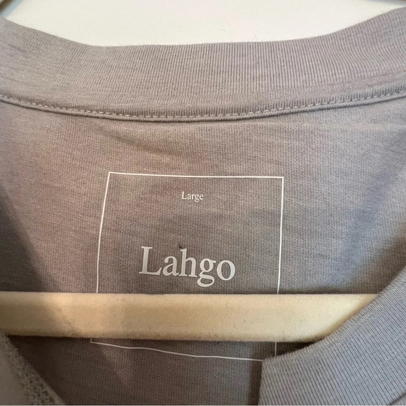 Lunya Men’s Henley Sleep Shirt Stone Grey Large NWOT Cozy Classic Pajamas Lounge - Picture 3 of 5